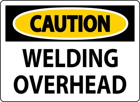 Caution Sign Welding Overhead Stock Illustration