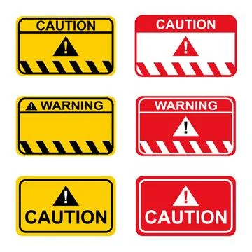 Caution sign on white background. Dangerous sign. yellow and red Stock Illustration