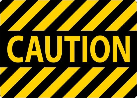 Caution Sign On White Background Illustrazione stock