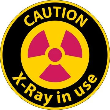 Caution Sign x-ray in use On White Background Stock Illustration