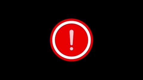 Caution signal Warning circle icon animation Isolated on Black Background Video stock 321012030