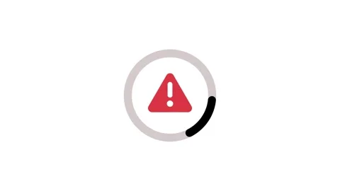 Caution signal Warning icon with spinning loading circle animation Stock Footage 320003779