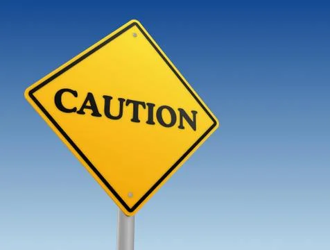 Caution signpost concept  3d illustration Stock Illustration