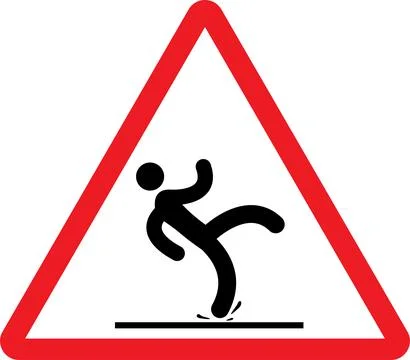 Caution slippery floor sign. 스톡 일러스트