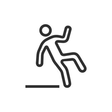 Caution slippery surface, falling man Stock Illustration
