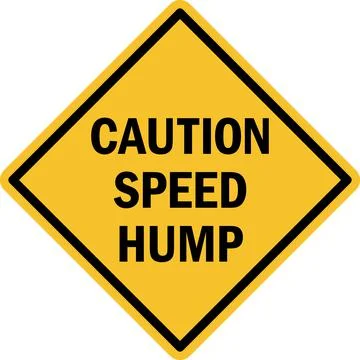 Caution speed hump sign. Stock Illustration