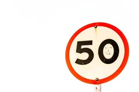 Caution speed limits Stock Photos