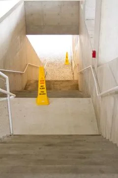 Caution on stairs Stock Photos