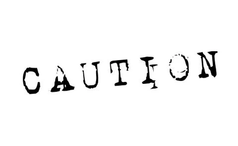 Caution stamp on white Stock Illustration