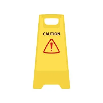 Caution Standing Board Flat Illustration. Clean Icon Design Element on Isol.. Stock Illustration