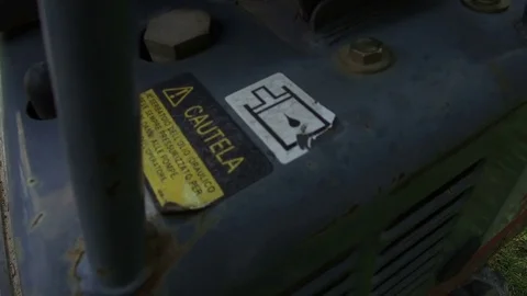 Caution sticker on a excavator Stock Footage 78142264