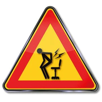 Caution sudden pain by getting up and back pain Stock Illustration