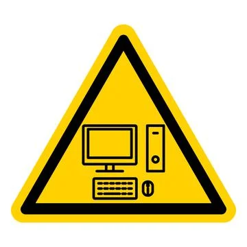 Caution Symbol for Computer and Electronics Safety in Workplace Environment Stock Illustration