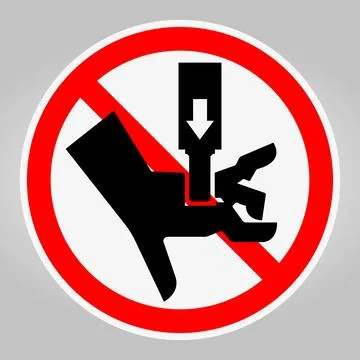 Caution Symbol for Injuries from Sharp Objects in Industrial Settings Stock Illustration