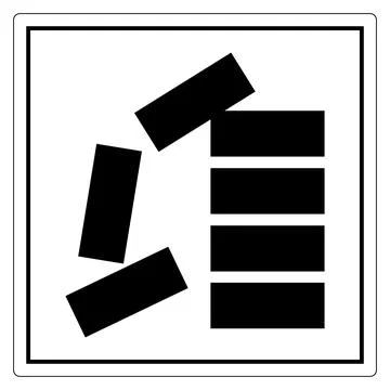 Caution Symbol for Stacked Objects or Items Stock Illustration