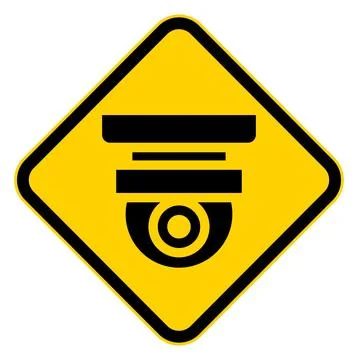 Caution Symbol for Surveillance Camera: Safety and Security Alert Sign Stock Illustration