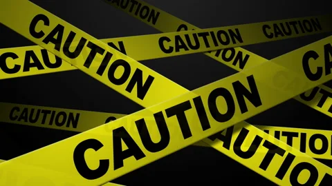 Caution Tape Animation on Black Stock Footage 143559444