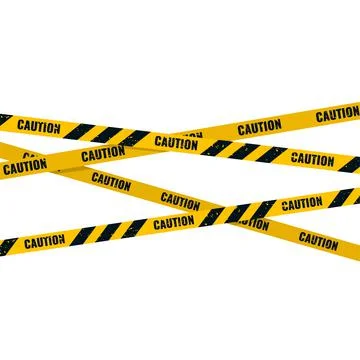 Caution tape. Caution yellow warning lines isolated on white Stock Illustration