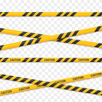 Caution tape. Caution yellow warning lines isolated on white Stock Illustration