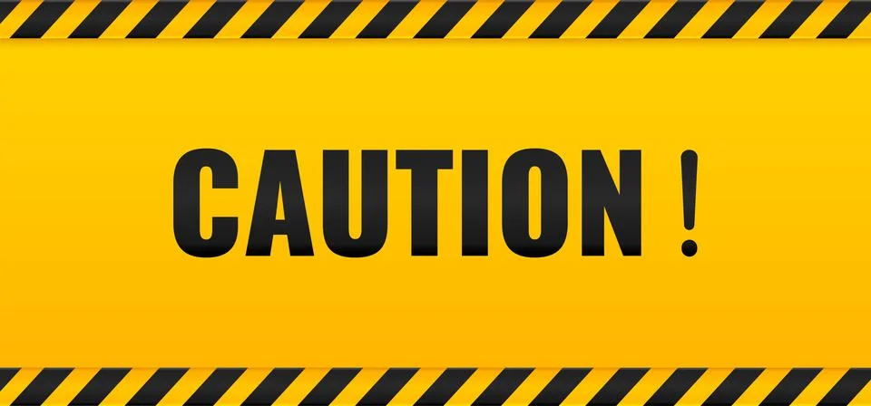Caution tape. Caution yellow warning lines isolated on white Stock Illustration