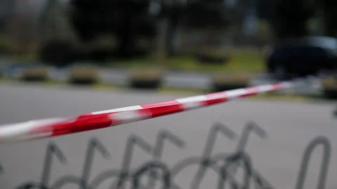 Caution Tape at Closed Park due to Coronavirus outbreak, Pandemic outbreak, Stock Footage 132278102