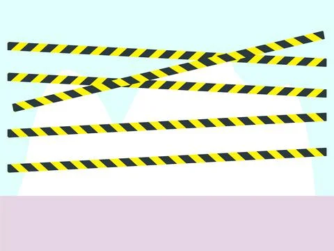 Caution Tape Concept Illustration Style Stock Illustration