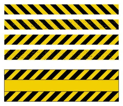Caution tape grunge set vector design isolated on white Stock Illustration