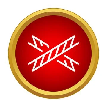 Caution tape icon symbolizing warning, restriction, and forbidden access Stock Illustration