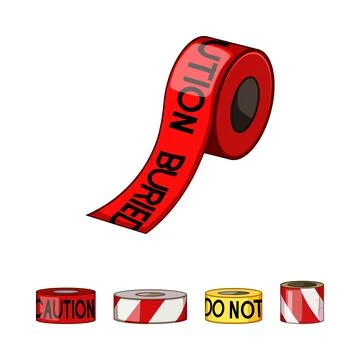 Caution tape rolls warning about potential dangers Stock Illustration