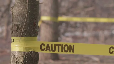 Caution tape scene Stock Footage 240412899