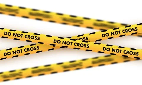Caution tape vector illustration showing multiple DO NOT CROSS warning strips Illustrazione stock