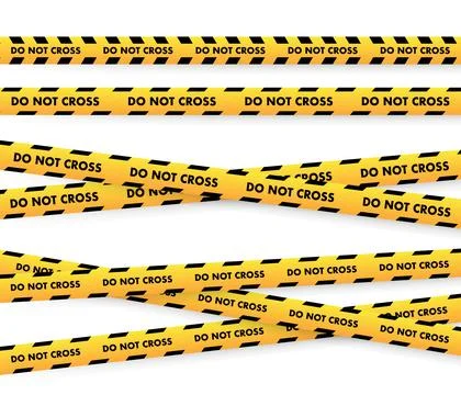 Caution tape vector illustration showing multiple DO NOT CROSS warning strips Stockillustratie