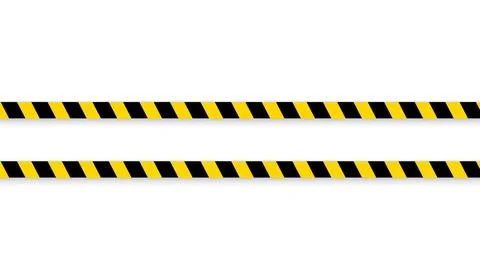 Caution tape. Warning stop line with yellow and black diagonal stripes. Vector Stock Illustration