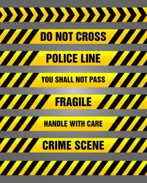 Caution tapes - yellow and black warning pattern Stock Illustration