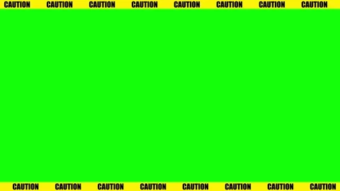 Caution Text Ticker Border Animation Loop on Green Screen Stock Footage 337985680