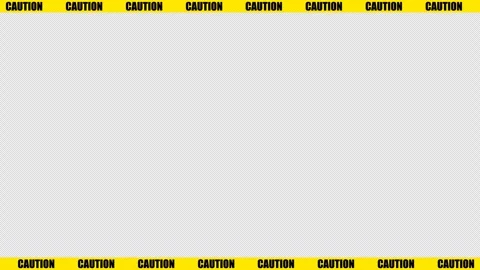 Caution Text Ticker Border Animation Loop on Transparent Background with Alpha Stock Footage 337985741