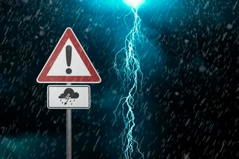 Caution - Thunderstorm Stockillustratie