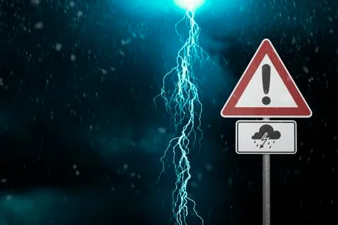 Caution - Thunderstorm Stockillustratie