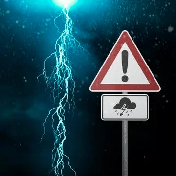 Caution - Thunderstorm Stockillustratie