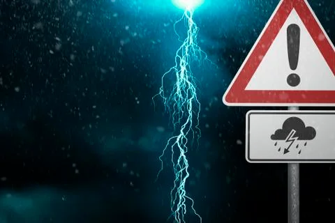 Caution - Thunderstorm Stockillustratie