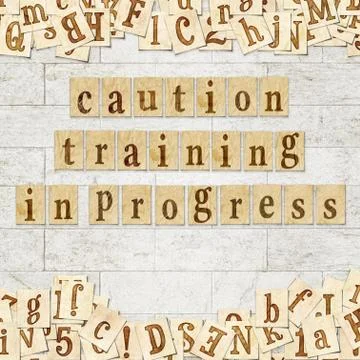 Caution training in progress Illustrazione stock