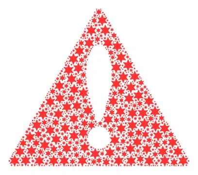 Caution Triangle Sign Pattern of Fireworks Star Icons Stock Illustration