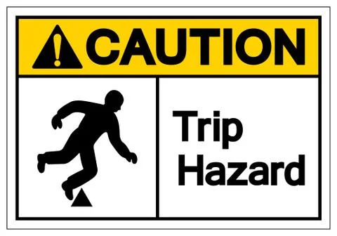 Caution Trip Hazard Symbol Sign,Vector Illustration, Isolated On White Backgr Stock Illustration