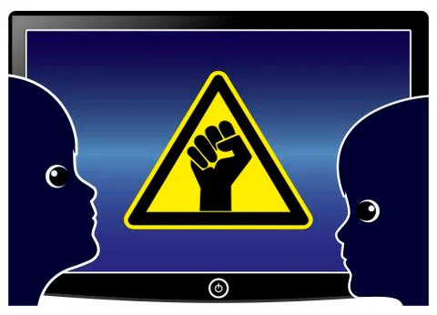 Caution Violent Video Games Parents must control Stock Illustration