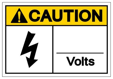 Caution Volts Symbol Sign ,Vector Illustration, Isolate On White Background L Stock Illustration