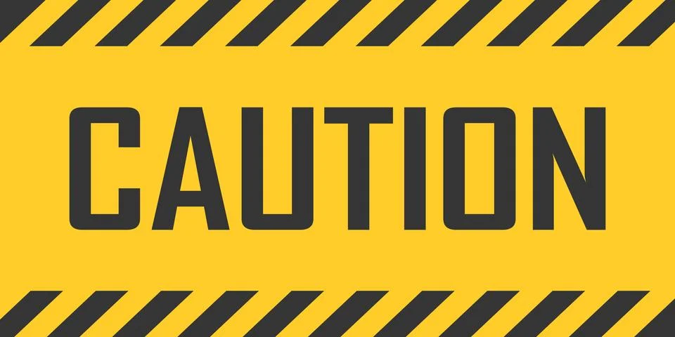 Caution, warning icon in flat style. Stop vector illustration on isolated b.. Stock Illustration