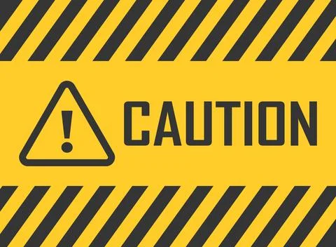 Caution, warning icon in flat style. Stop vector illustration on isolated b.. Stock Illustration