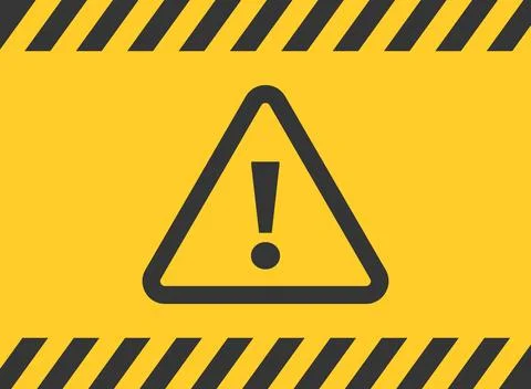Caution, warning icon in flat style. Stop vector illustration on isolated b.. Stock Illustration