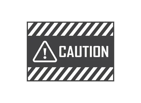 Caution, warning icon in flat style. Stop vector illustration on isolated b.. Stock Illustration