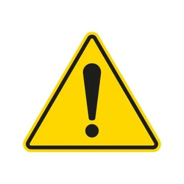 Caution warning sign with exclamation mark. Alert, danger, hazard, attention  Stock Illustration